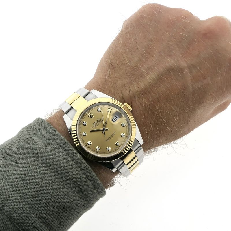 Image 16 of Rolex Datejust 41mm 126333; 18k gold/steel men's watch with diamonds