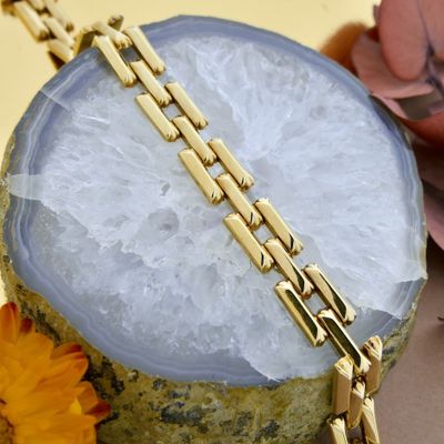 Image 2 of Gold Bismarck link bracelet