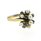 Image 10 of Gold cocktail ring with pearls and sapphire