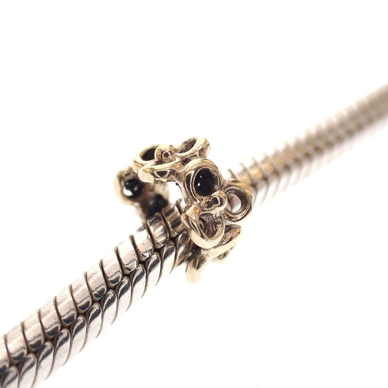 Image 2 of Pandora spacer; Gold; Flowers in a Row