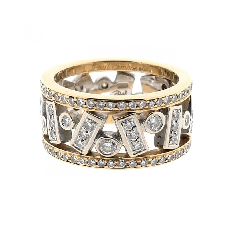 Image 6 of Two-tone gold ring with diamonds; Approx. 1.15 ct.