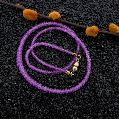 Image 2 of 9K Pink Sapphire Bead Necklace | 46cm