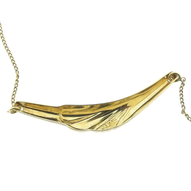 Image 10 of Gold necklace with a fixed pendant and diamond; 0.005 ct. | 42 cm