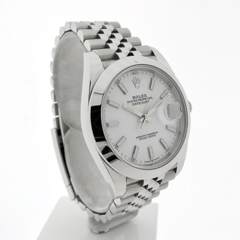 Image 3 of Rolex Datejust 41mm 'White Stick Dial' 126300; Automatic men's watch