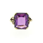 Image 4 of Vintage gold cocktail ring with synthetic sapphire