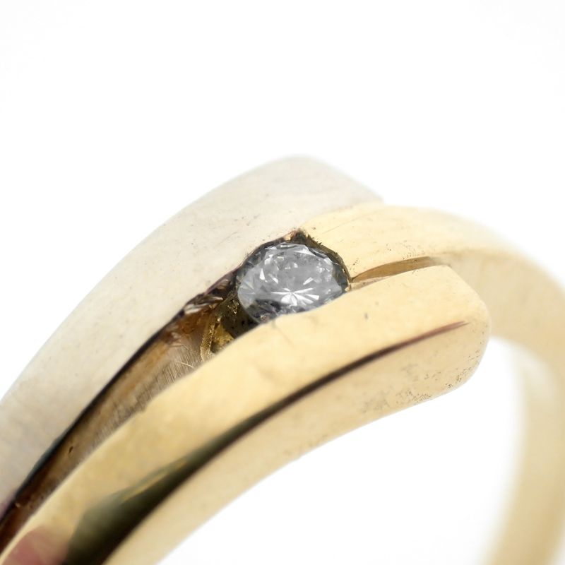 Image 3 of Two-tone gold ring with diamond | 0.03 ct.