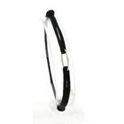 Image 2 of Black Satin Cord Bracelet with Silver Link