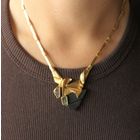 Image 1 of Gold Limited Edition Lapponia necklace with triplet opal and onyx