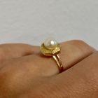 Image 10 of Vintage two-tone gold ring with pearl