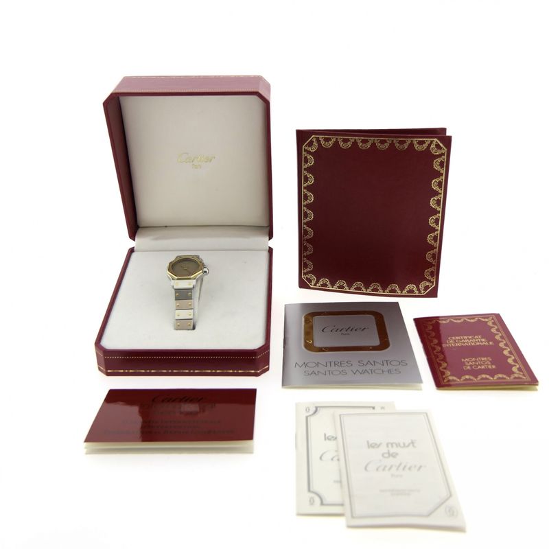 Image 11 of Cartier Santos Octagon Automatic; 18k gold/steel women's watch