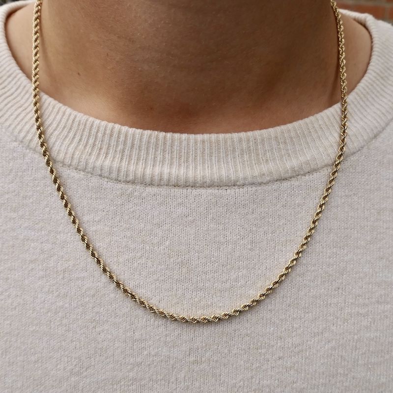 Image 9 of Gold twisted link chain | 50.5 cm