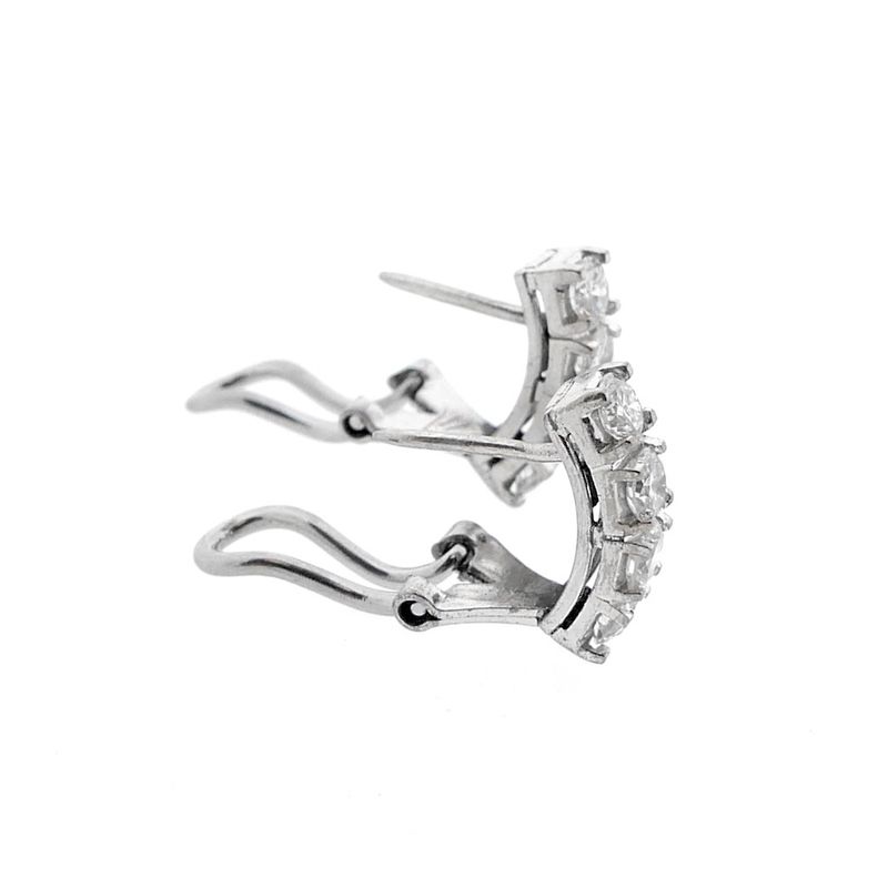 Image 6 of White gold stud earrings with diamonds 1.12 ct.