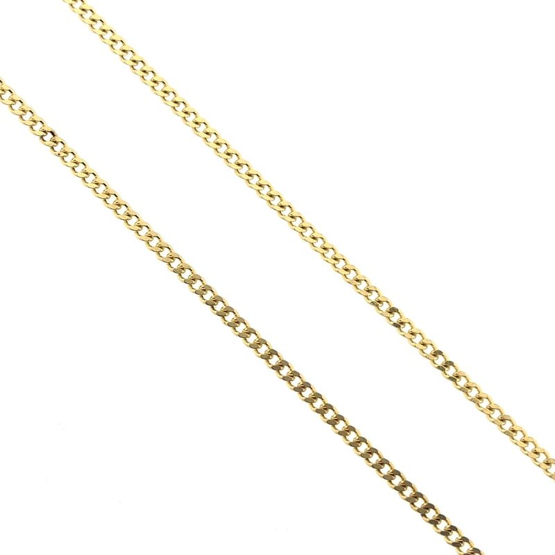 Image 4 of Gold flat gourmet link chain | 50 cm