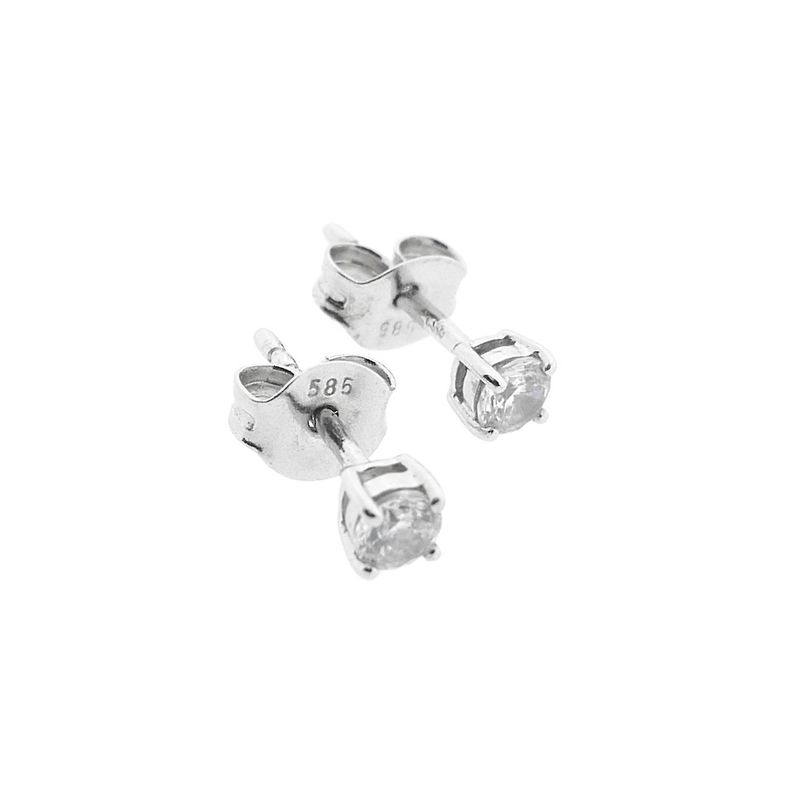 Image 8 of White gold stud earrings with zirconia