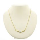 Image 1 of Gold flat gourmet link necklace with zirconia