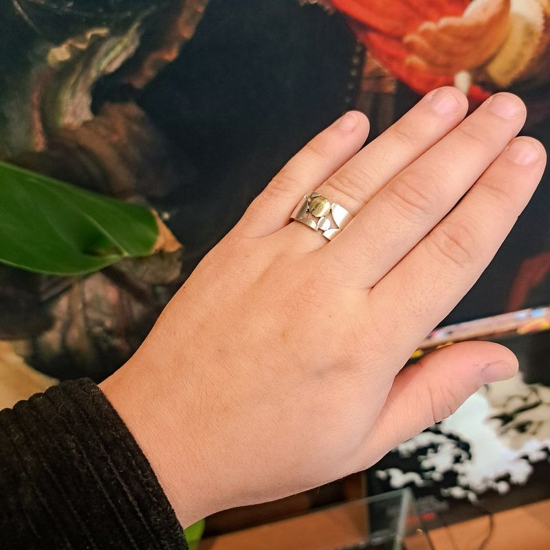 Image 4 of Silver ring with gold circle | Breuning