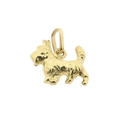 Image 1 of Gold minimalist pendant of a dog | Scottish Terrier