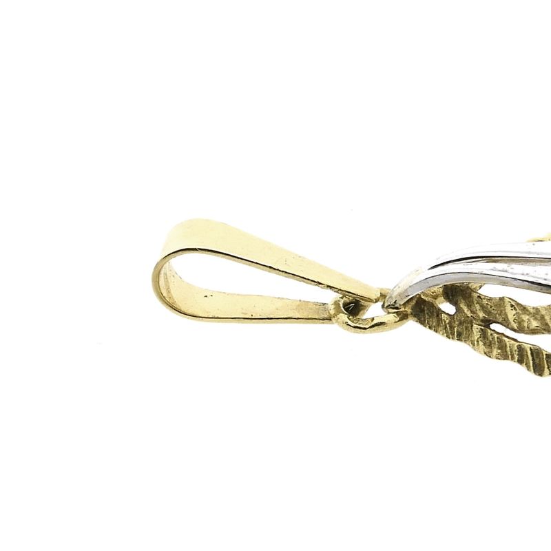 Afbeelding 10 van Bicolor gouden hanger met diamant; 0,01 ct.