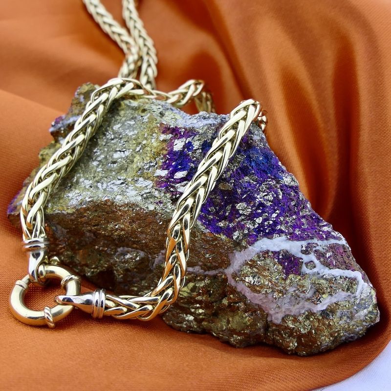 Image 2 of Gold necklace with foxtail link | 45 cm