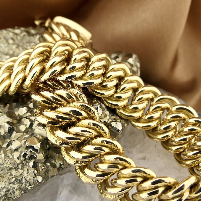 Image 8 of Gold French gourmet link bracelet