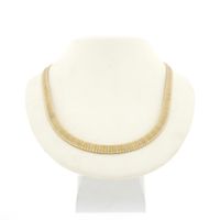 18-karat tricolor gold omega necklace | 47 cm