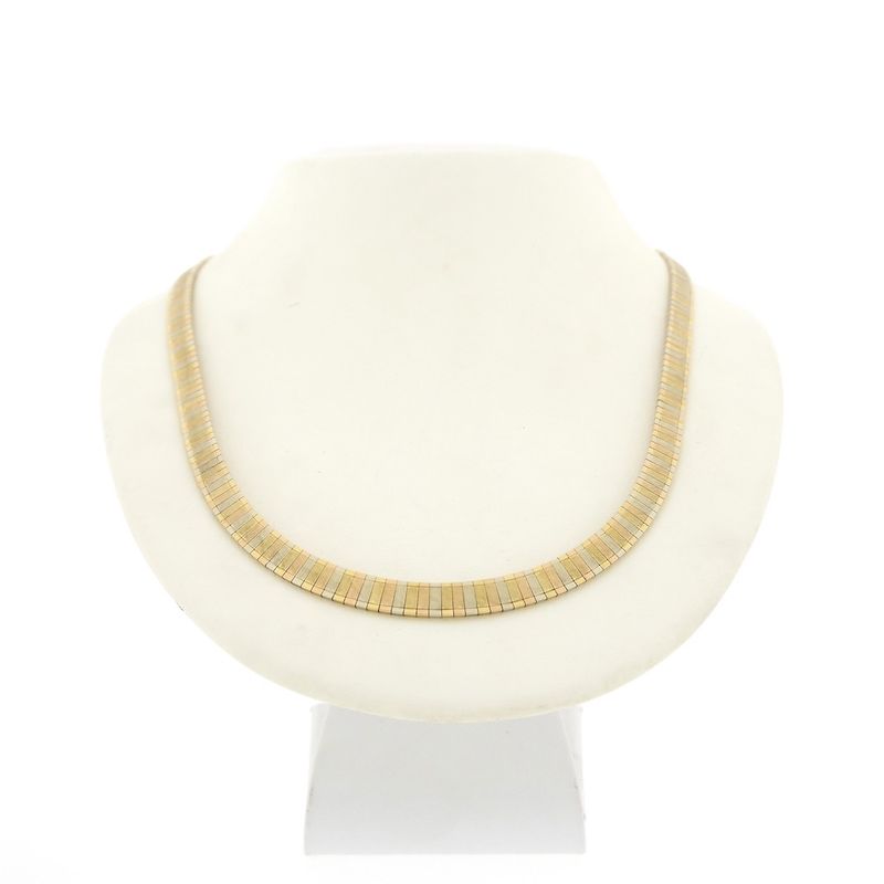 Image 1 of 18-karat tricolor gold omega necklace | 47 cm