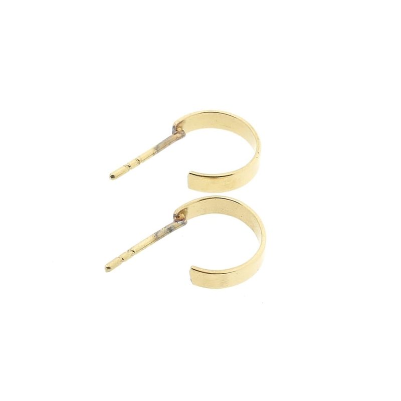 Image 8 of Gold semicircular stud earrings