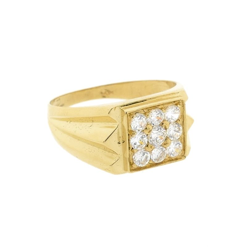 Image 5 of Gold signet ring with zirconia