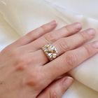 Image 5 of Two-tone gold wide ring set with zirconia