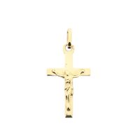 Gouden hanger van een kruis met corpus