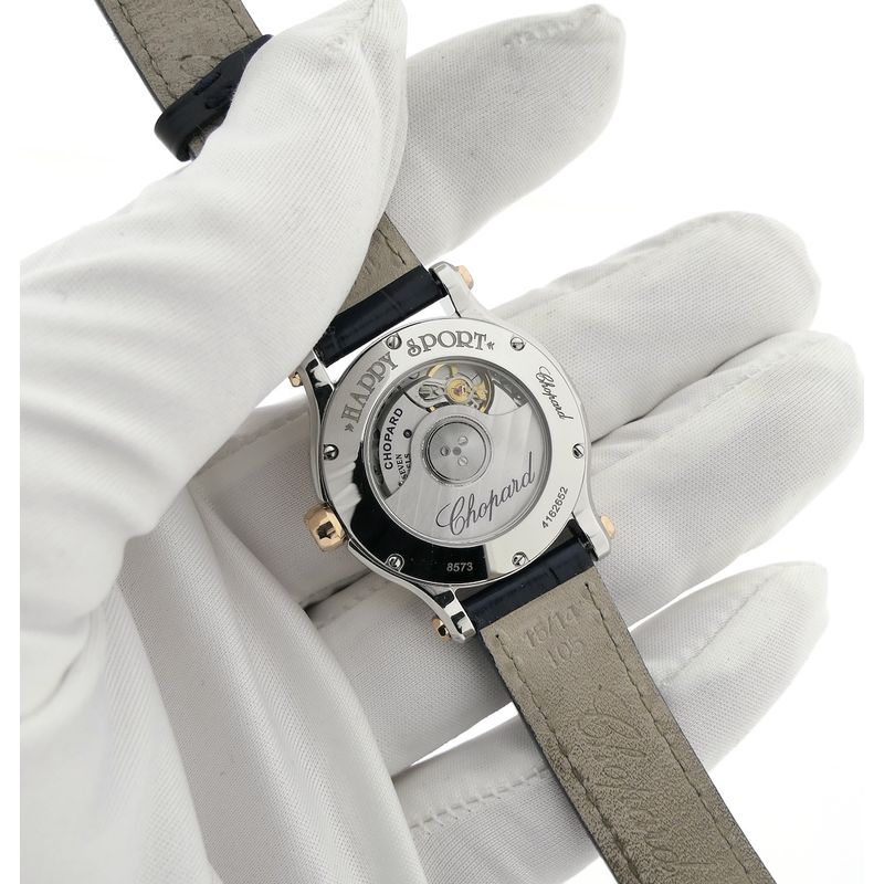 Image 8 of Chopard Happy Sport 'Stars' Automatic 278573; 18k gold/steel women's watch with diamonds