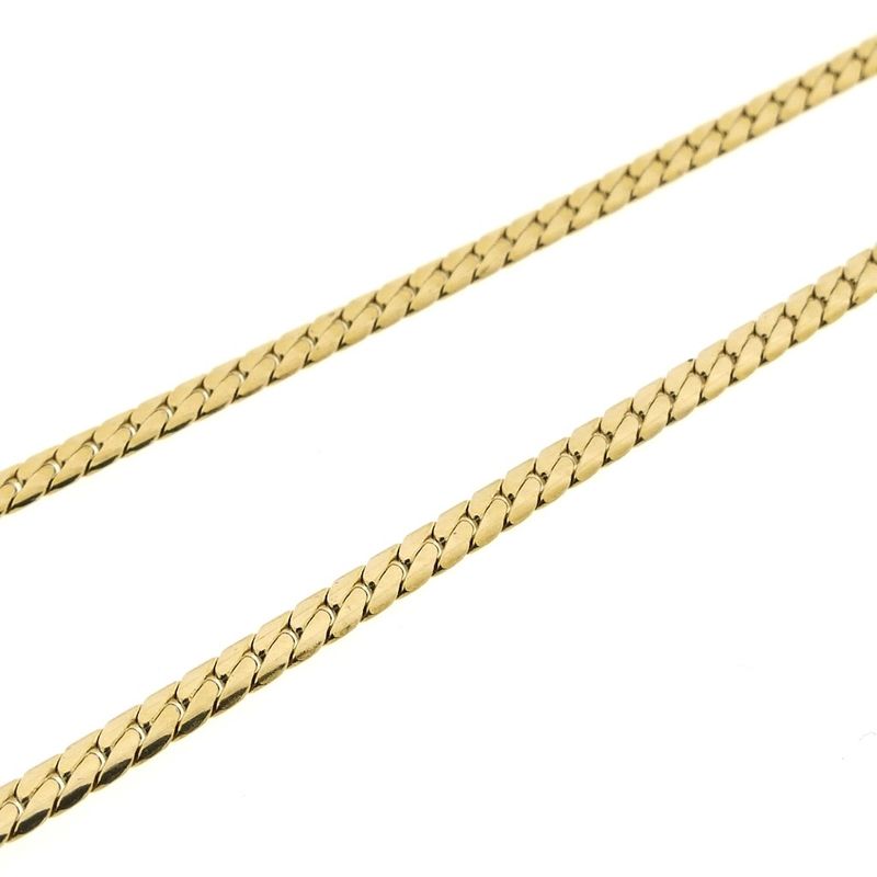 Image 5 of Gold flat gourmet link chain | 46 cm