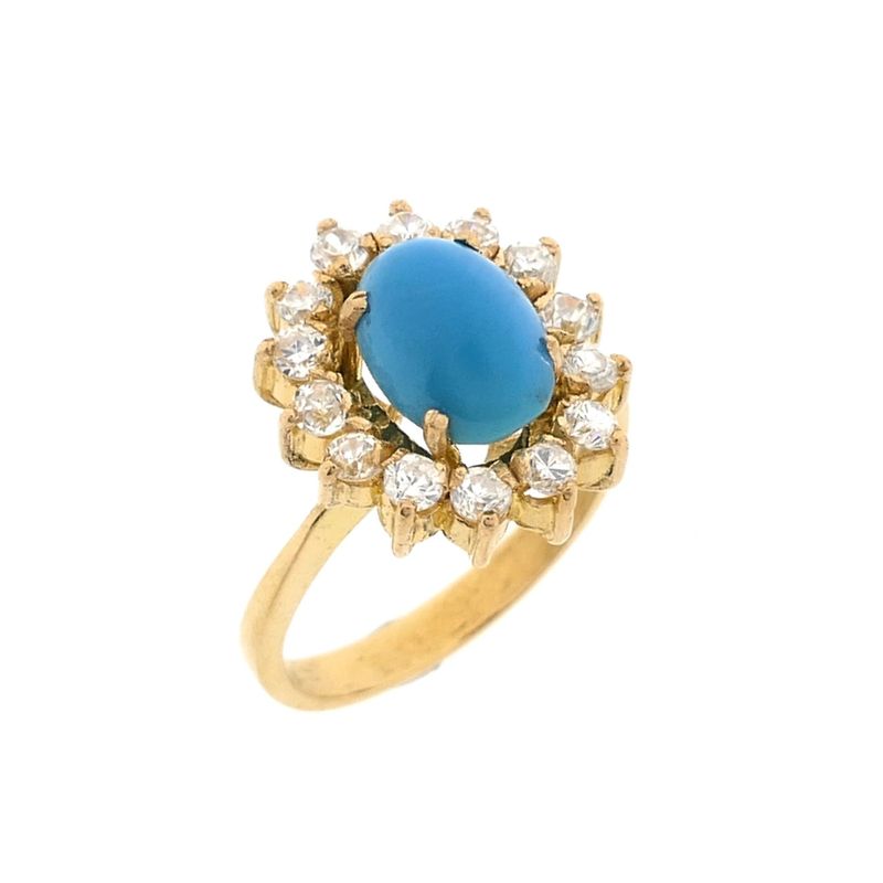 Image 1 of Gold ring with topaz and zirconia
