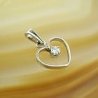 Image 4 of White gold heart pendant with diamond | 0.07 ct.