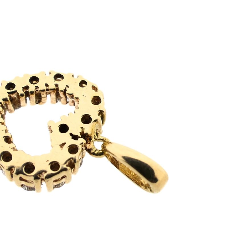 Image 7 of Gold pendant in the shape of a heart with diamonds; 0.49 ct.