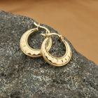 Image 2 of Vintage gold embellished hoop earrings | Ø 16.0 mm