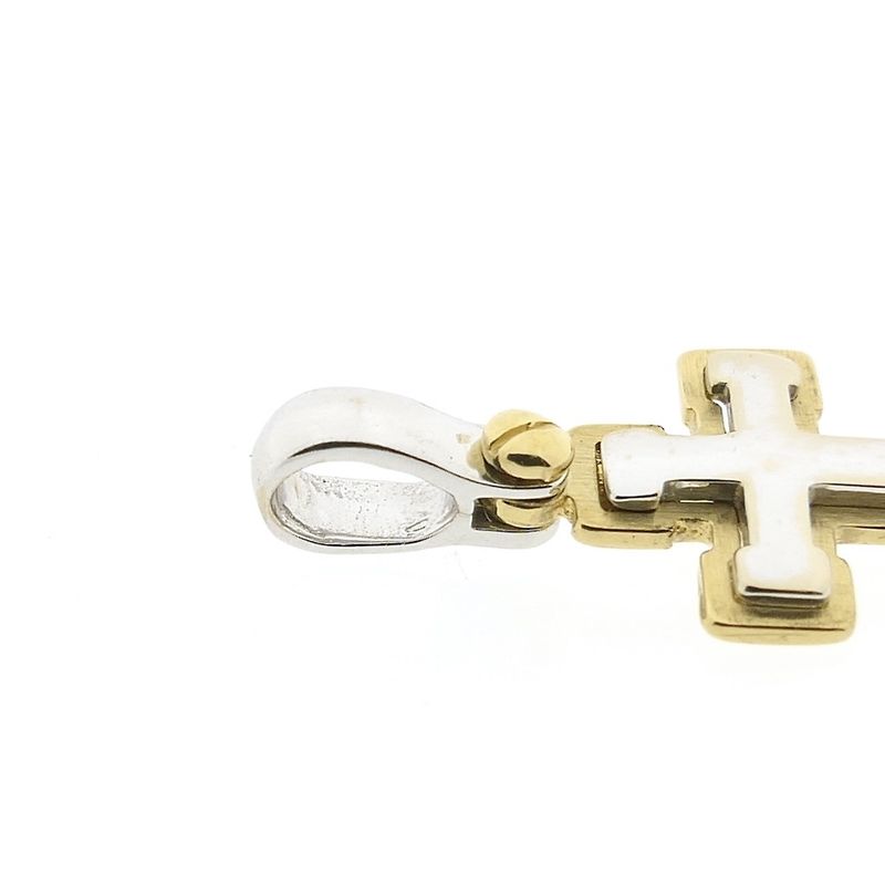 Image 4 of Two-tone gold pendant of a cross