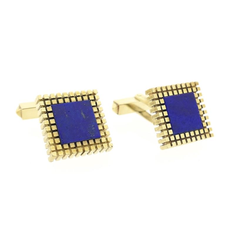 Image 1 of Gold cufflinks with Lapis Lazuli