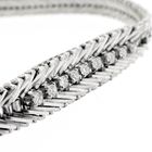 Image 4 of White gold herringbone link bracelet with diamonds; 0.36 ct.
