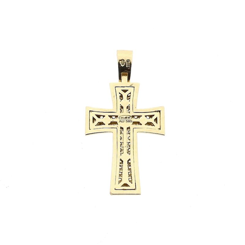 Image 3 of Gold Cross Pendant with Zirconia