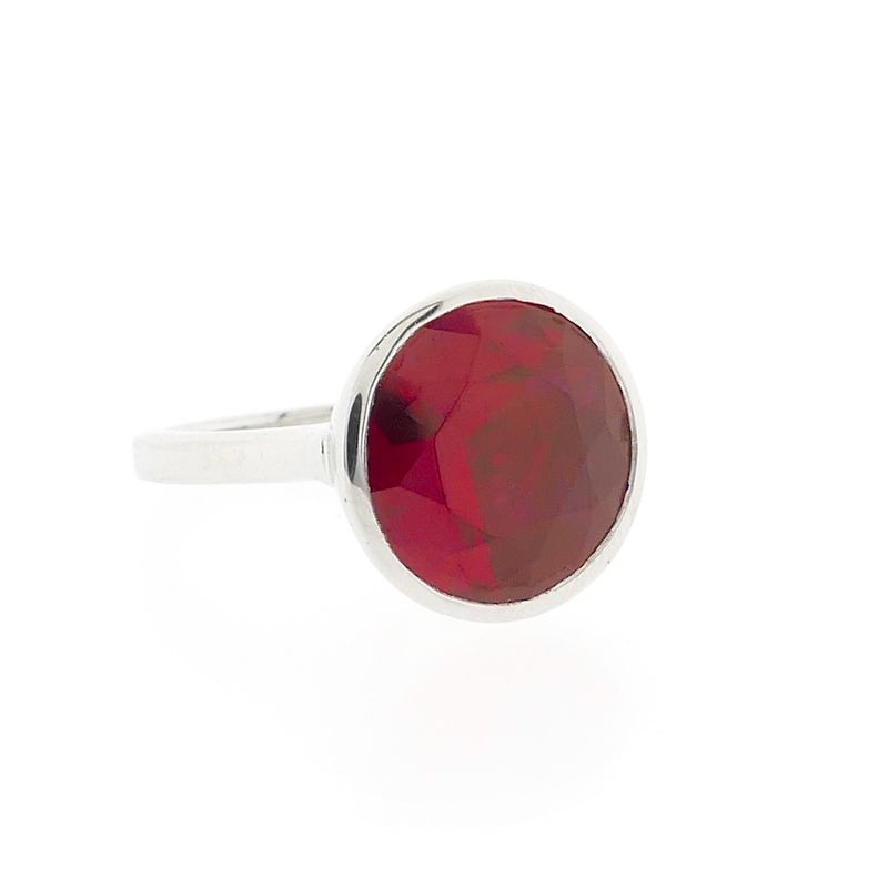 Image 7 of Silver ring with synthetic ruby.