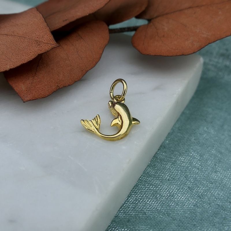 Image 2 of Golden dolphin pendant