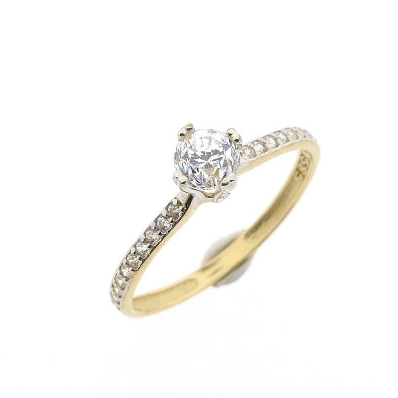 Image 1 of Gold engagement ring with zirconia