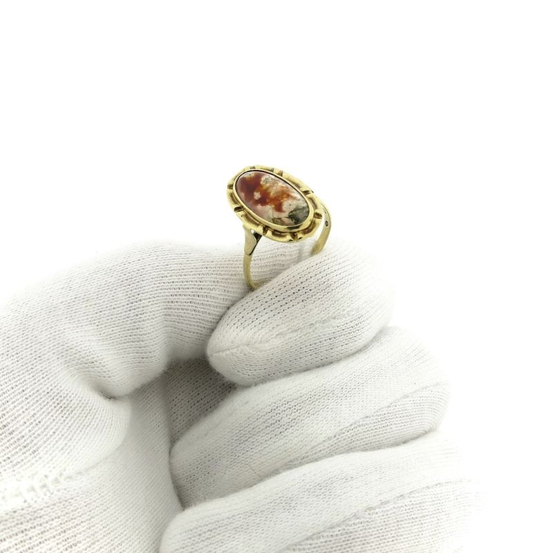 Image 9 of Gold ring with moss agate | Vintage