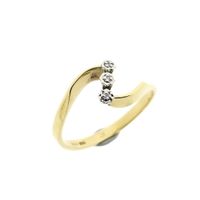 Gold ring with diamonds; 0.015 ct.