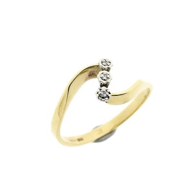 Image 1 of Gold ring with diamonds; 0.015 ct.