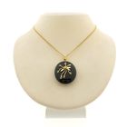 Image 4 of Vintage gold locket pendant with onyx