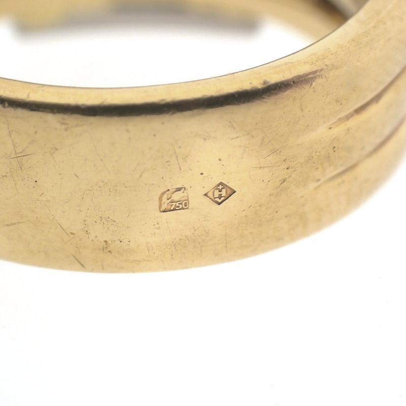 Image 10 of Two-tone gold ring with topaz and diamonds; 0.12 ct.