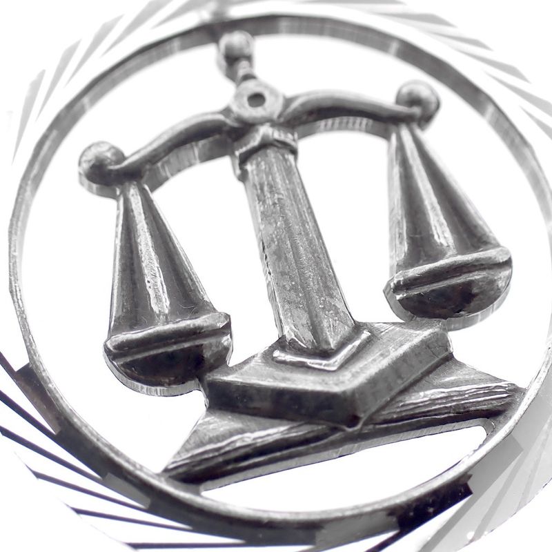 Image 4 of Silver zodiac sign pendant; Libra