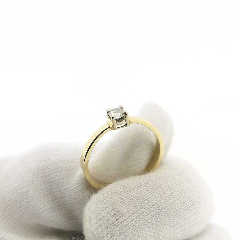 Image 6 of Gold solitaire ring with diamond | 0.18 ct.
